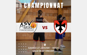 Basket- Deuxième match de championnat phase 2 face à St Vincent