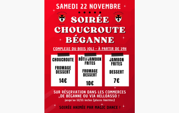 📣 Rendez-vous le samedi 22 novembre pour la traditionnelle Soirée Choucroute🔴⚫